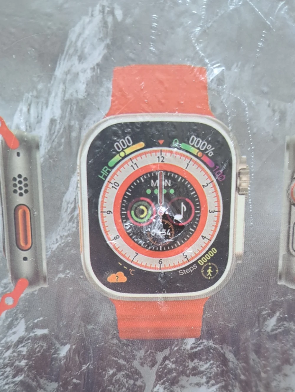 New Ultra II Smart Watch Orange Sport Band Sealed in Box Stylish Fitness Sporty